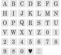 Hopzab 40 Pcs 1-Inch Plastic Letter and Number Stencils Reusable Large Alphabet Number Symbol Templates Set for Painting on Wood Wall Signage, Home Decoration and DIY Crafting