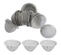 Hopzab 40 Pcs Stainless Steel Pipe Screen Filters, Adjustable Size Reusable Metal Mesh Gauzes, Pre-Cut Tapered Bowl Filters for Vaporizers, Water Pipes, 19mm Sizes