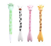 Hopzab 4PCS Cute Giraffe Novelty Pens, Smooth Writing 0.5mm Black Gel Ink, 3D Standing Design, Quick-Drying For School Office Stationery