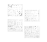 Hopzab 4PCS Realistic Temporary Tattoos, Minimalist Style, Inspirational Quotes, Floral & Leaf Designs, Long-Lasting Waterproof Body Art for Adults, Arm & Finger Application