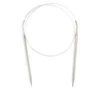 Hopzab 5.5 mm Circular Knitting Needles 80 cm, Stainless Steel Round Knitting Pins with Flexible Cable, Long Fixed Metal Knit Needles for Weaving Projects, Blanket, Scarf, Hats