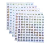 Hopzab 5 PCS 1-500 Vinyl Number Stickers, Small Round Self-Adhesive Consecutive Number Labels, 10mm Waterproof Laser Stickers for Organizing Storage, Boxes, Toolbox, Nail Polish Bottles