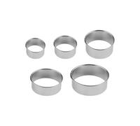 Hopzab 5 Pcs Cookie Cutters Round Pastry Cutters for Baking Stainless Steel Circle Biscuit Cutter Moulds for Making Dough Cake Donut Pies Scone,5Sizes