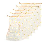 Hopzab 5 PCS Transparent Drawstring Storage Bags Waterproof and Dustproof Reusable Pouches Multifunctional Travel Plastic Bags for Cosmetic Clothes Underwear Shoes and Travel Accessories