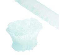 Hopzab 5 Yards Lotus Leaf Ruffle Lace Trims,Iridescent Ruffles Trim Fabric, Applique Trim Sheer Ribbon Fabrics,for Wedding Christmas Invitations Bouquet Crafts Decor(Sky Blue)