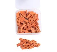 Hopzab 50 Pcs Miniature Bricks, Realistic Terracotta Building Blocks, Red Mini Bricks for DIY Crafts, Model Scenery and Table Decor