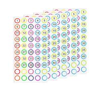 Hopzab 500PCS Number Stickers, Colourful Vinyl Labels 1-40, Waterproof Self-Adhesive for Organising Folders, Bins, and Craft Projects, 25mm Round Markers