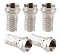 Hopzab 5Pcs F Plug Connectors,F Type Connectors with Micro Screw/Twist On for RG6 Aerial Coaxial Cable, Satellite TV Sky NTL,Waterproof Secure & Reliable Connection