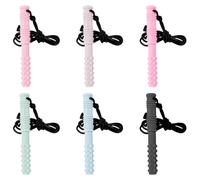 Hopzab 6 Pack Sensory Chew Necklaces, Food-Grade Silicone Teething Pendants, Discreet Oral Motor Aids for Sensory Needs, BPA-Free Chewy Jewellery, Gentle Biting Relief