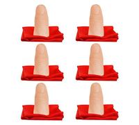 Hopzab 6 Pcs Magic Thumb Tips-Fake Thumb Fingers with Red Silk for Disappearing Trick,Vanish and Appearing Magic Props,Prank Toy for Close-Up Performance, Stage Show and Party