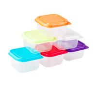 Hopzab 6 PCS Small Food Storage Containers with Lids - Plastic Pots, Snack, Sauce, Fruit & Condiment Storage Boxes for Baby, Kids, and Adults - Kitchen Crisper, Portable Food Containers