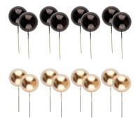 Hopzab 66 Pcs Cake Ball Decorations, Cake Toppers for Wedding, Birthday, DIY Foam Balls for Decorating, Mini Boho Decor for Parties (Black, Gold)