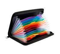 Hopzab Accordion Document Organiser with Zipper & Labels - Expanding 13 Pockets File Folder for Receipts, Tickets, Coupons- Portable A6 Size, for Office, Travel, School & Home Use