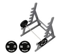 Hopzab Barbell Rack Pen Holder, Mini Gym Squat Rack with Weight Plates for Desk Organisation, Durable Plastic Stationery Tidy, Fun Fitness Decor for Office and Study