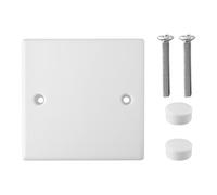 Hopzab Blanking Plate for Socket - White Plastic Cover Plate for Electrical Wall Boxes - Includes Screws, Flame-Resistant, Waterproof, Universal Fit, UKCA Certified(Single)