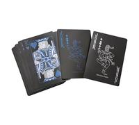 Hopzab Blue Black Magic Playing Cards, Waterproof Flexible Plastic Standard Deck for Magicians, Professional Poker Card Games, Adult Entertainment, 54 Sheets