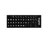 Hopzab Bold Frosted English Keyboard Replacement Stickers,White Lettering Black Background for Standard Keyboard Laptop Notebooka(Black)