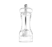 Hopzab Clear Acrylic Pepper Grinder Mill & Salt Grinder Set - Refillable Spice Mill with Adjustable Coarseness,Precision Ceramic Gears - Durable, Non-Corrosive, 14cm Kitchen Spice