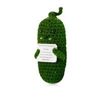 Hopzab Comical Encouragement Plush Cucumber, Comforting Pocket Hug Toy, De-stressing Desk Ornament, Soft Polyester Yarn Material