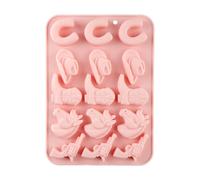 Hopzab Cowboy Silicone Mold,Western Theme Baking Tools,Party Craft Tool, Cowboy Hat Boot Horse Saddle Shape Motif Moulds,for Daily Bake and Parties Decoration(Pink)