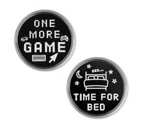 Hopzab Decision Maker Coin,Funny Destiny Flip Coin Double Sided Novelty Token-One More Game/Go To Bed Pocket Hug Gift for Boyfriend,Girlfriend & Gamer with PU Case