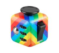 Hopzab Fidget Cube for Stress Relief, Anti-Anxiety Multi-Functional Toy with 6 Sides, Click Ball, Sensory Stress Reliever for Kids & Adults, Perfect for ADHD, Autism, Office, Classroom Use(Rainbow)