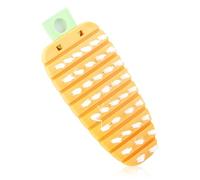 Hopzab Flexible Carrot-Shaped Vegetable Brush, Ergonomic Grip for Potatoes and Carrots, Gentle yet Effective Fruit Cleaner, Kitchen Scrubber with Hanging Hole, Vibrant Orange