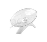 Hopzab Flying Saucer Hamster Wheel, Super-Silent Non-Slip Exercise Spinner for Small Pets, Guinea Pig, Chinchilla, Stable Plastic 18cm Silent Run Wheel for Dwarf and Syrian Hamsters(White)