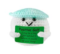 Hopzab Funny Positive Golf Ball Crochet Gift - Emotional Support Novelty Golf Ball, Handmade Knitted Wool Yarn Toy, Creative Gift for Men & Women Golfers, Birthday, Christmas, Stocking Stuffers