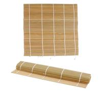 Hopzab Green Skin Bamboo Sushi Mat Natural Bamboo Rolling Making Tool DIY Sushi Roller Mold Making Assistant for Beginner and Experienced,24 * 24cm