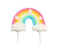 Hopzab Handmade Soft Pottery Rainbow Cake Topper Decoration - Vibrant Colourful Design for Birthday Parties, Weddings, and Celebrations - Durable Ceramic Craft for Festive Baking Display