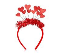 Hopzab Heart Headband, Glittering Red Sequin Design, Party Accessory, Evening Event Wear