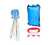 Hopzab Large Octopus Kite, 4 Metre Head Tail Design with 100 Metre String Board, Durable Polyester, Outdoor Fun Activity Toy(Blue)