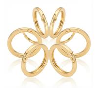 Hopzab Light Gold Spring Rings Metal Spring O Rings Round Carabiner Clip Snap Trigger Keyring Buckle for Bag Purse Handbag Key Craft DIY Shoulder Strap Fastener(6 Pcs)