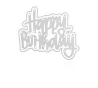 Hopzab Metal Birthday Cutting Dies, 6.3x7cm Happy Birthday Letter Design for Card Making and DIY Scrapbooking