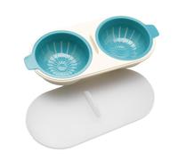 Hopzab Microwave Egg Poacher, Durable Poached Egg Cooker for Microwave, 2-Cup Design, High-Temperature Resistant, BPA-Free, Lake Blue Polypropylene, Kitchen Breakfast Maker