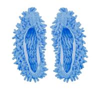 Hopzab Mop Slippers for Floor Cleaning,Microfiber Dust Mop Shoe Covers,Washable & Reusable Mopping Foot Slippers,Multifunction Cleaning Shoes for Home Office (1 Pair, Blue)