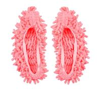 Hopzab Mop Slippers for Floor Cleaning,Microfiber Dust Mop Shoe Covers,Washable & Reusable Mopping Foot Slippers,Multifunction Cleaning Shoes for Home Office (1 Pair, Pink)
