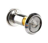 Hopzab Polished Chrome Door Viewer with Privacy Cover, 200° Wide Angle Security Peephole, Adjustable Length 35-50mm, Home & Hotel Safety, Clear View, Easy Installation, 14mm Diameter