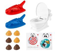 Hopzab Poop Shoot Game, Family Party Interactive Toy, Durable Plastic Material, Includes Toilet, Launchers, Poops, Stickers for Engaging Play