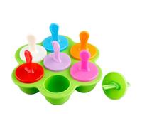 Hopzab Silicone Ice Pop Molds, Reusable Ice Lolly Makers with Sticks for Frozen Treats, Easy-Release Freezer Moulds, Kitchen & Dining Essential(Green)