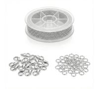 Hopzab Stainless Steel Chain 2.4mm, Jewelry Making Kit with 10M Link Chain Roll, 20 Lobster Clasps & 50 Jump Rings for DIY Craft Bracelet, Necklace, and Earring Making Supplies