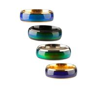Hopzab Stainless Steel Color Changing Ring,Rotatable Mood Control Rings,Decompression Ring，Novel Emotion Feeling Magic Circlet,Suitable for People Under High Stress and Anxiety,Multi-color