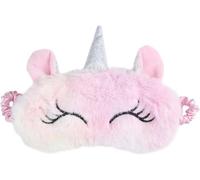 Hopzab Unicorn Sleep Mask Cute 3D Cartoon Eye Cover Soft Plush Blackout Eye Mask Fluffy Blindfold Eyeshade for Girls Adults Kids,Travel Airplane Nap(Pink)