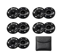 HOQBFSN 5 Pairs 15 mm Sew-On Snap Fasteners, Copper Press Studs with Sewing Holes, Solid Black Round Snap Buttons for Adult Clothing, Bags & DIY Sewing Projects