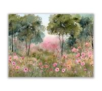 HOQIU Beautiful Wall Art Flowers in the forest canvas artwork for wall, art prints, For living room, bedroom, bathroom, dining room, painting and decor.(white)-70x100cm Unframed