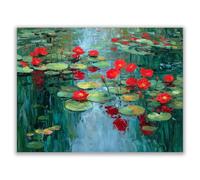 HOQIU Beautiful Wall Art Forest lake outside the window canvas artwork for wall, art prints, For living room, bedroom, bathroom, dining room, painting and decor.(white)-40x60cm Unframed