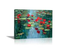 HOQIU Beautiful Wall Art Forest lake outside the window canvas artwork for wall, art prints, For living room, bedroom, bathroom, dining room, painting and decor.(white)-30x40cm Framed