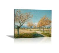 HOQIU Beautiful Wall Art Rizhao forest scenery canvas artwork for wall, art prints, For living room, bedroom, bathroom, dining room, painting and decor.(orange)-60x80cm Framed