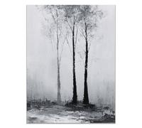 HOQIU Black And White Pictures Abstract landscape painting of the woods prints for walls, canvas wall art, for Living Room Bedroom Bathroom Home Wall Decoration(black and white)-30x40cm Unframed